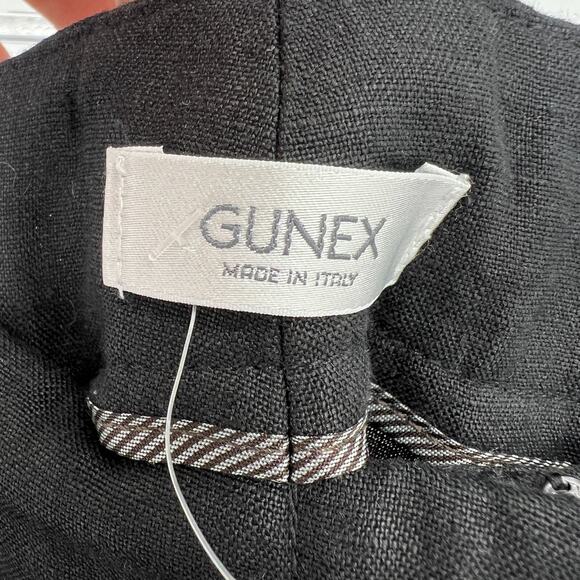Gunex Pants Womens 10 Black Italian Linen Straight Leg Trouser Classic Capsule - Picture 4 of 7